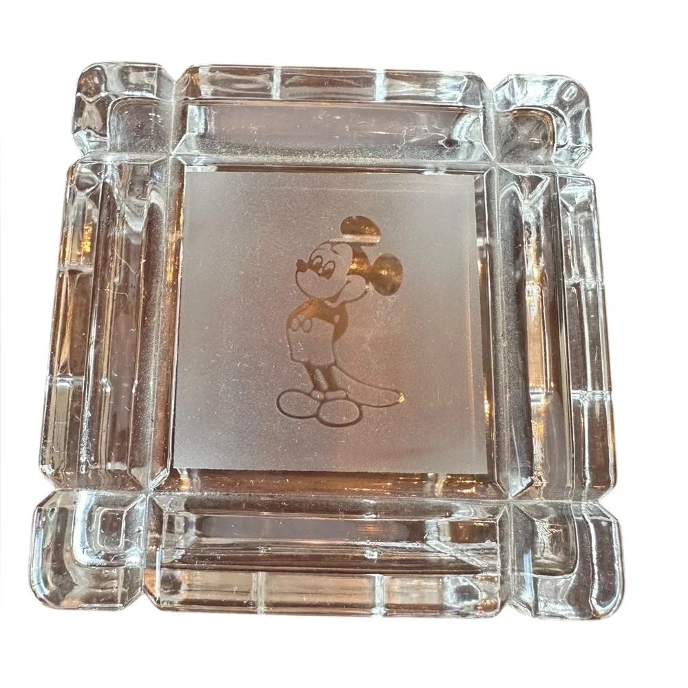 Vintage Disney Mickey Mouse Lead Crystal Trinket Box